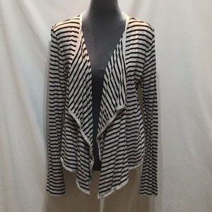 💕NWOT💕 JCP gray & black striped handkerchief front cardigan size large